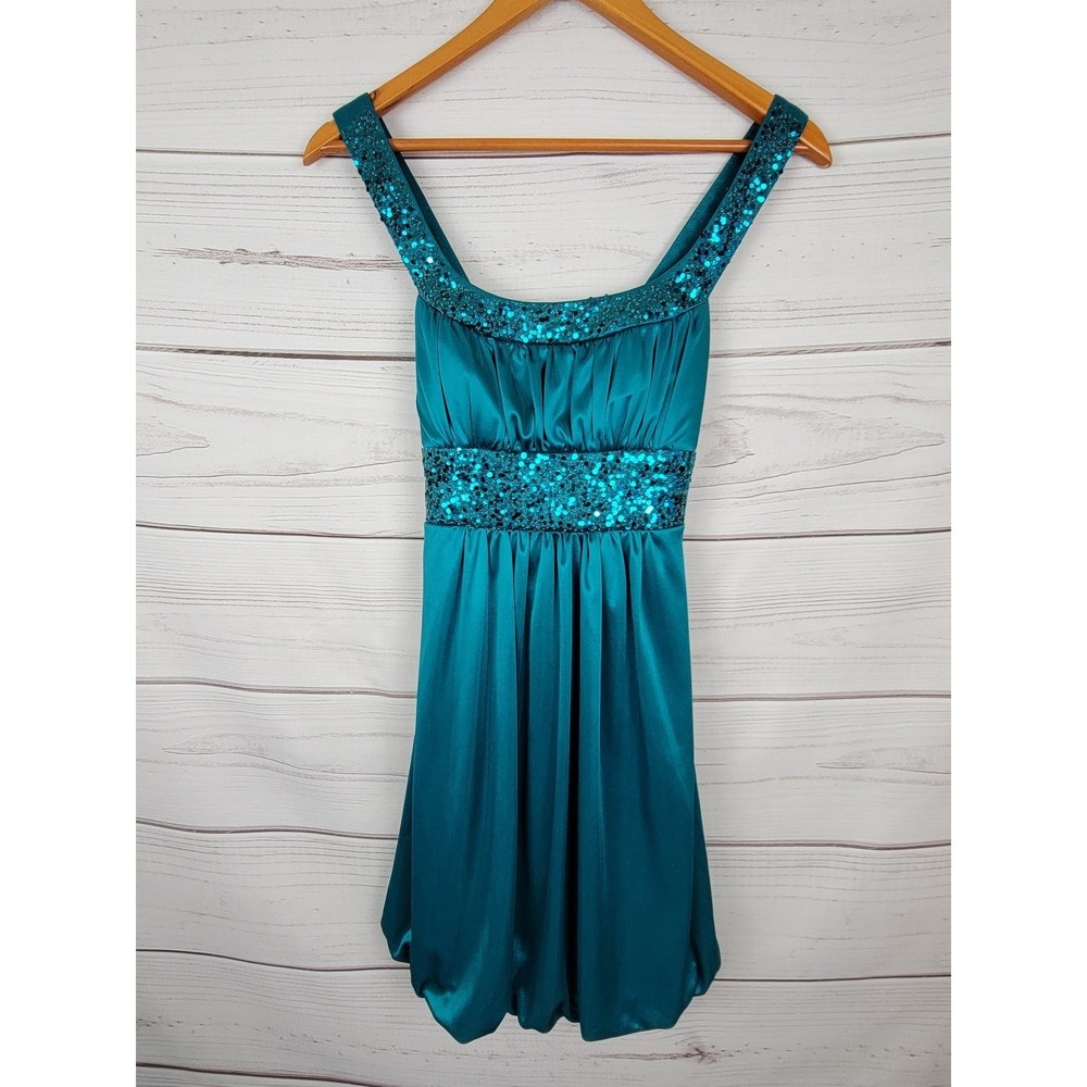 Love Tease Turquoise Metallic Dress Size 5